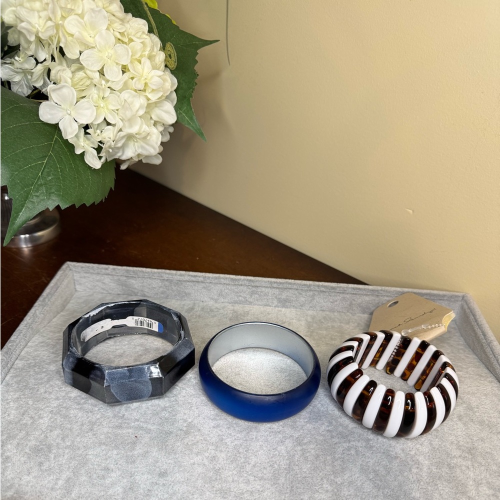 Set of Three Stylish Acrylic Bangles